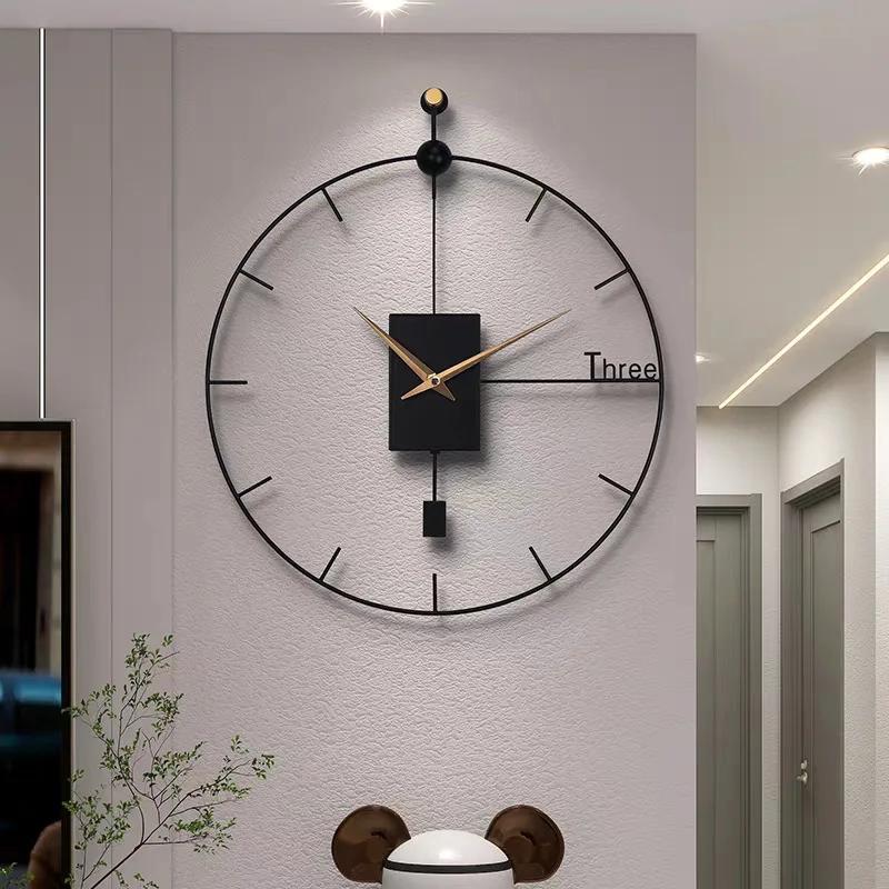 Modern Wall Clock Luxury Metal Wall Clock Dining Room Large Decorative Hanging Clocks Living Room Art Decoration Accessories