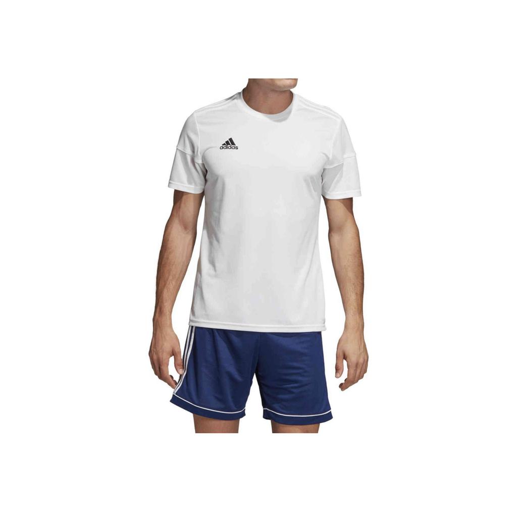 Adidas Round Neck Logo Print Straight Short Sleeve Regular T-Shirt Men Tops White BJ9176