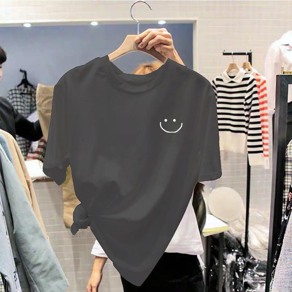 Cotton Unisex T Shirt for Women Korean Fashion Loose Teen Oversized Plus Size Tops on Sale Printed Graphic OS