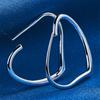 Elegant 925 Sterling Silver 30mm Exquisite Heart-Shaped Earrings for Women, Fashionable Wedding Gift Jewelry