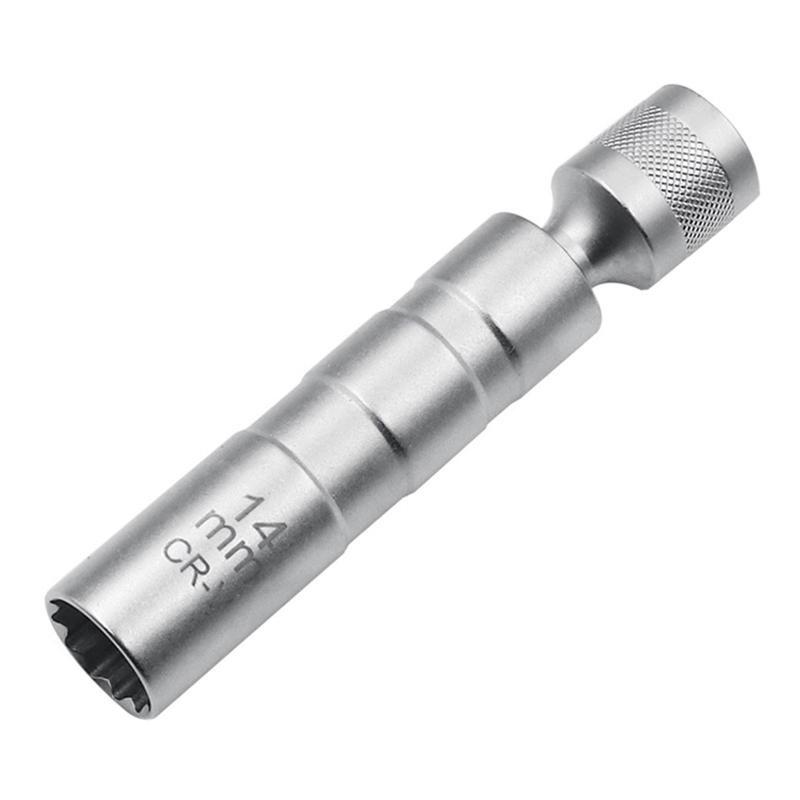 Magnetic Thin Walled for Spark Plug Socket Universal Joint 12 Point 3/8-Inch Drive Swivel Socket Removal Tool 14mm for C
