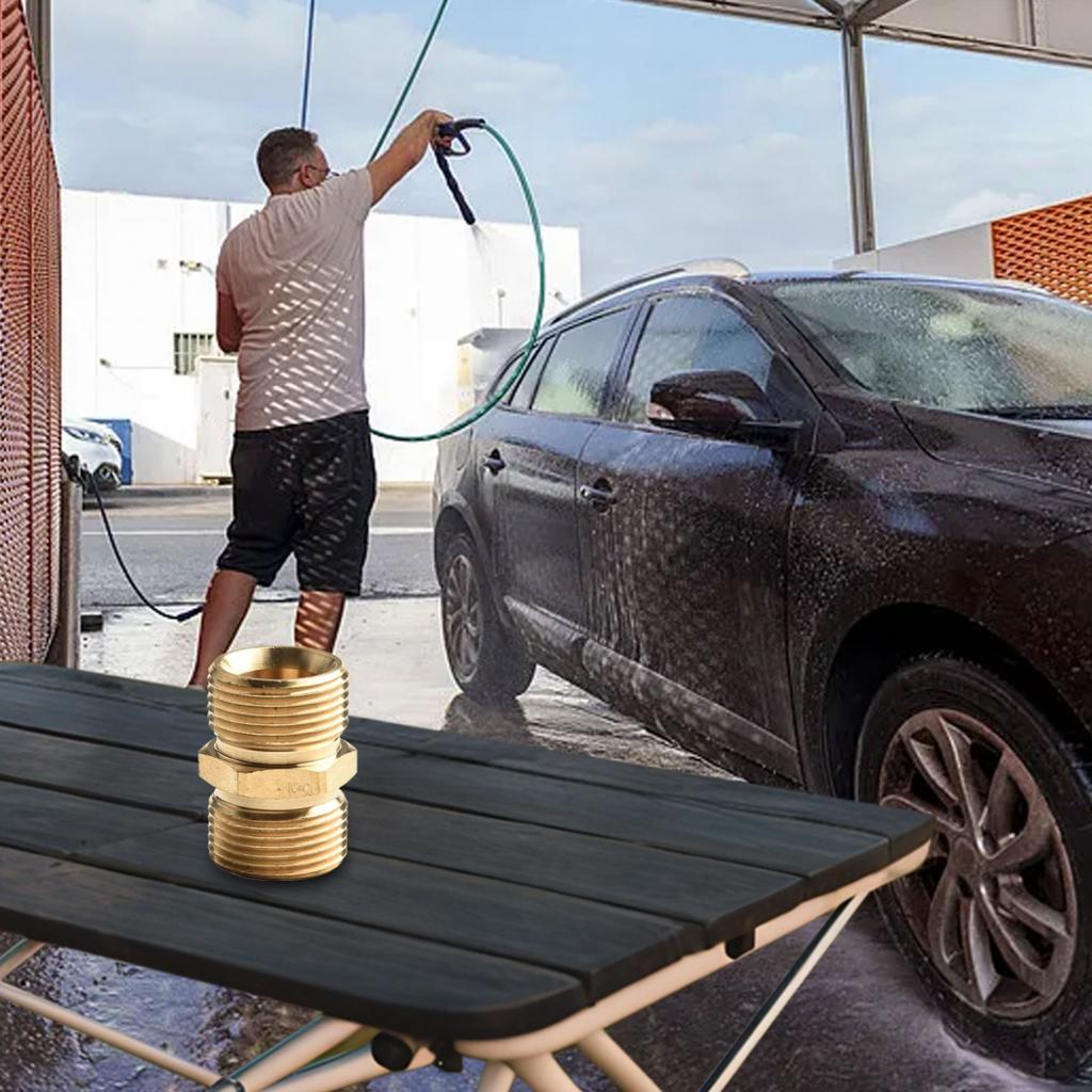 Easy To Use Pressure Washer Hose Extension Adapter M22 Male To Male (2 Pack)