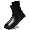 Men's Large Size High-Top Leather Boots: Fashionable Youth, Square Toe, Slip-On Chelsea Riding Boots (Sizes 45-47)