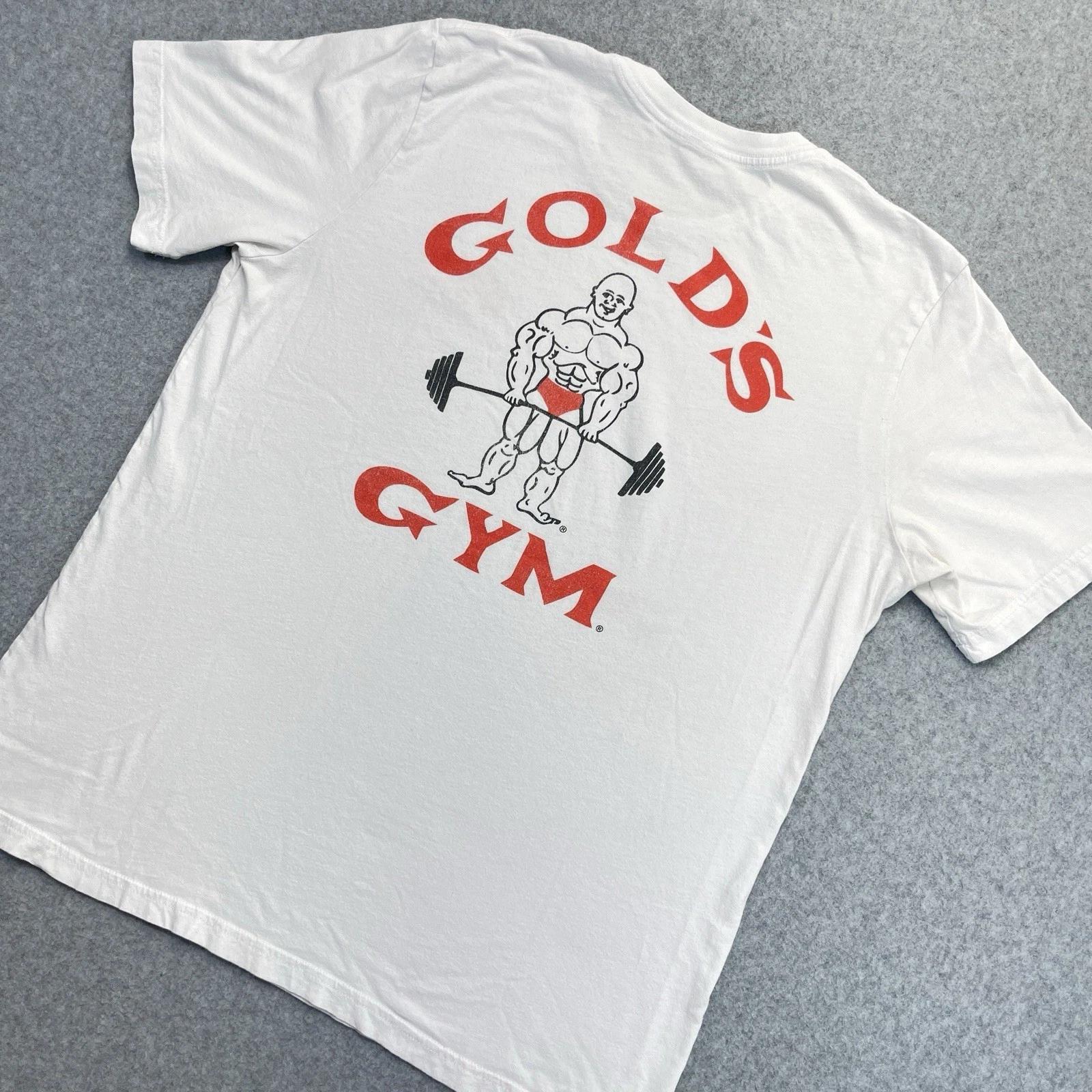 Винтажная футболка Gold s Gym Venice California Мужская XL Белая Двусторонняя Y2K ПРОЧИТАТЬ XL