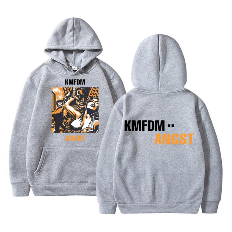 Rock Band Kmfdm Angst Double Sided Print Hoodie Men Women Retro Gothic Punk Sweatshirt Male Casual Fleece Cotton Hooded Pullover