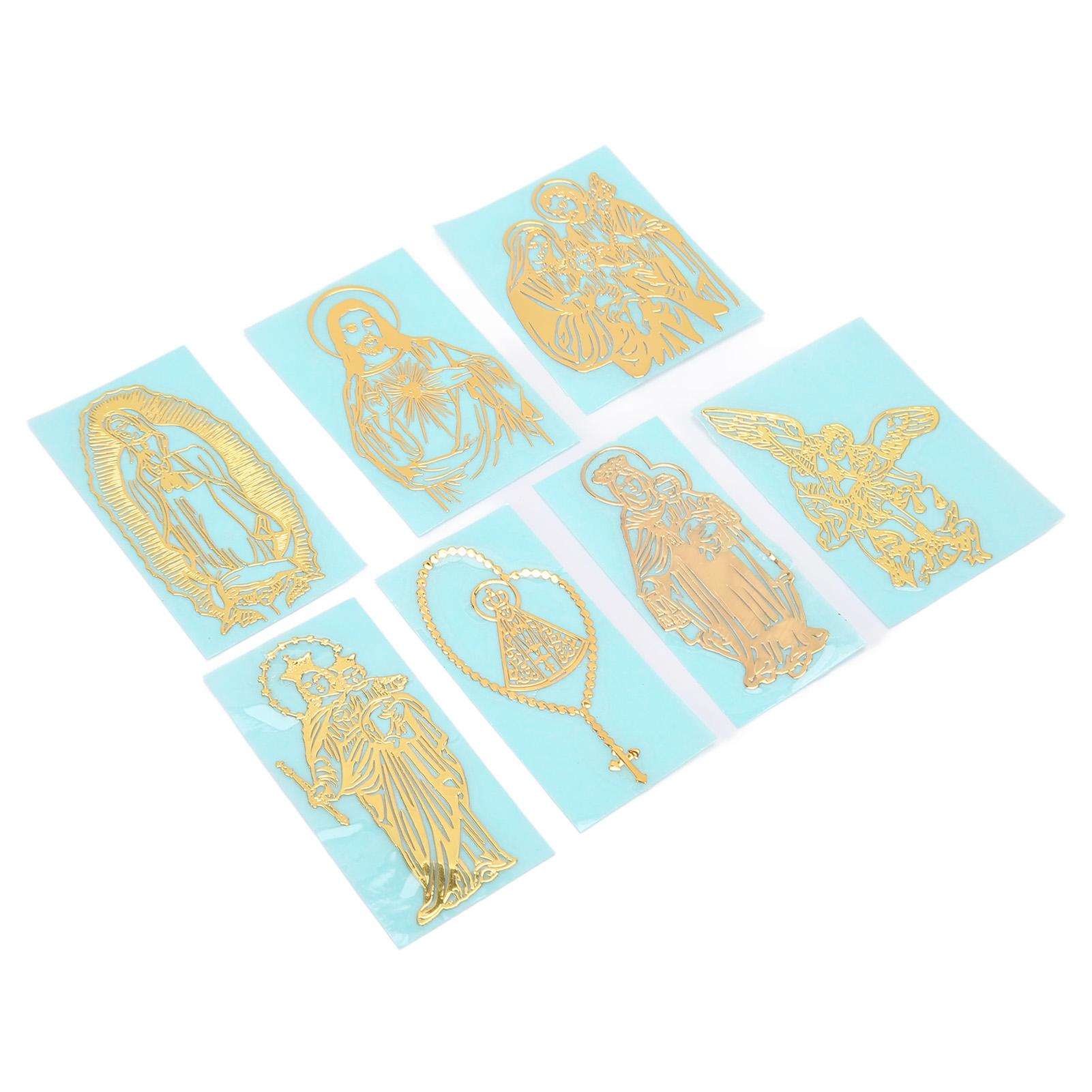 

7 шт. Мобильные телефоны Металлические золотые христианские наклейки самоклеящиеся DIY чехол для телефона 3D наклейки для