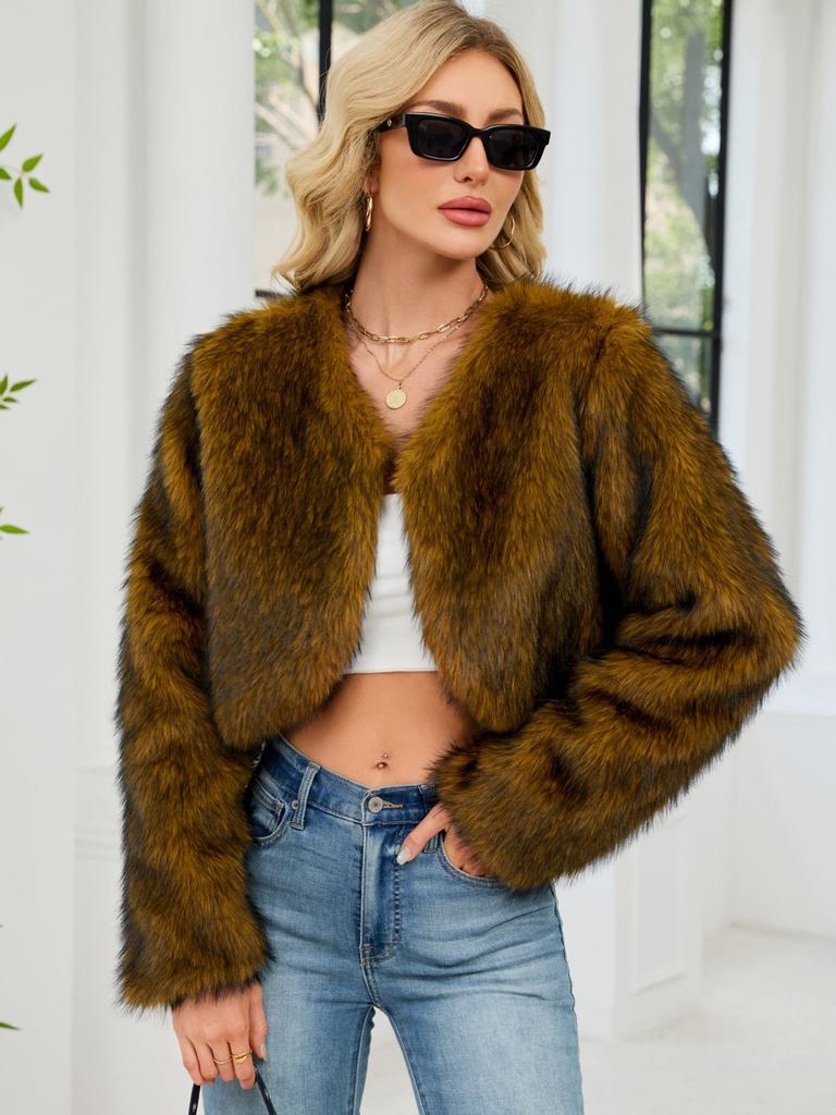 Autumn and winter women's clothing artificial fur jacket European and American street style short cardigan plush top spot