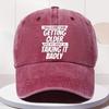 Vintage Washed Baseball Cap Adjustable Snapback Lightweight Breathable Printed Quote Hat For Adults