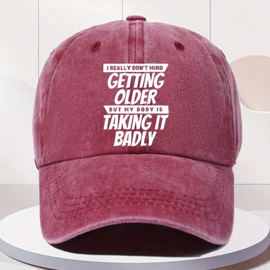 Vintage Washed Baseball Cap Adjustable Snapback Lightweight Breathable Printed Quote Hat For Adults