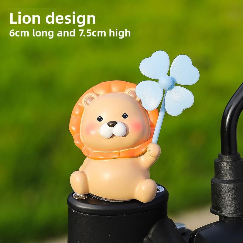 Car-mounted Cute Windmill Amusement Park Electric Vehicle Figurine Creative Resin Doll Rotating Windmill Decorative Item Figurine
