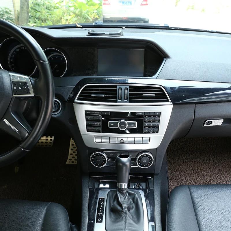 For Mercedes Benz C Class W204 2010-2014 ABS Interior Car Center Console CD Panel Decoration Frame Trim Sticker Accessories