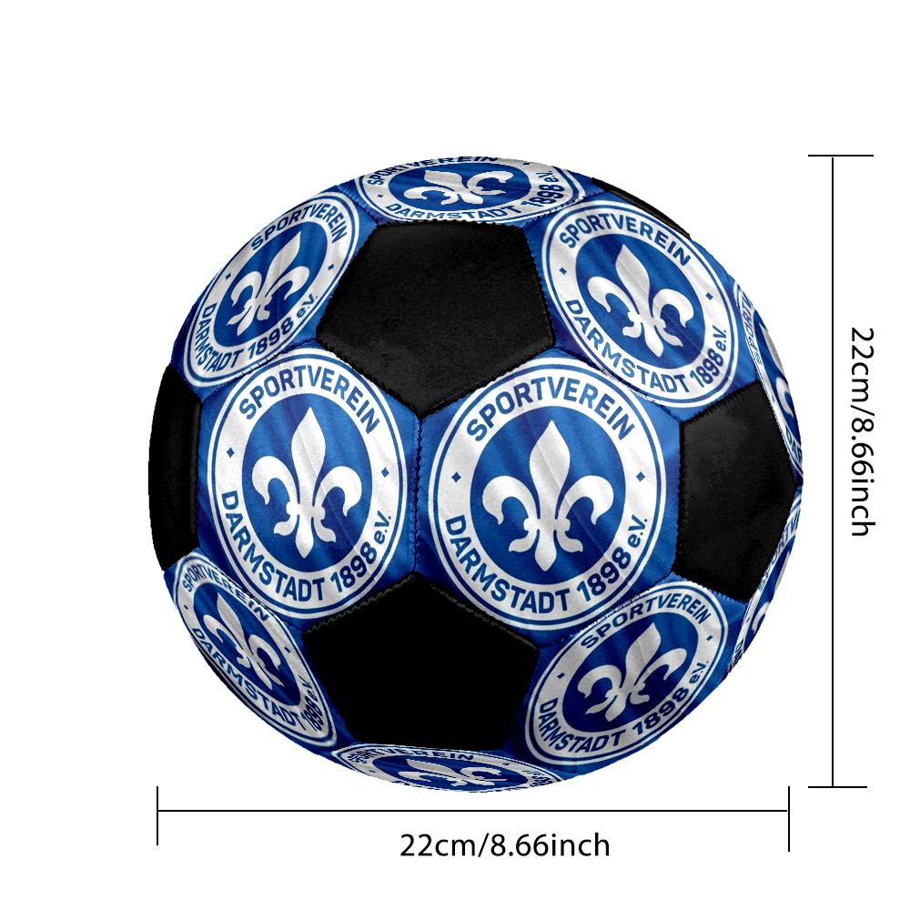 SV Darmstadt 98 Indoor Soccer Ball Colorful Machine Stitched PVC Size 5 Team Training Competition Ready Durable High-Bounce Cool Sports Gift