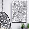 Framed World City Map London Paris New York Poster Home Deco Art Canvas Painting