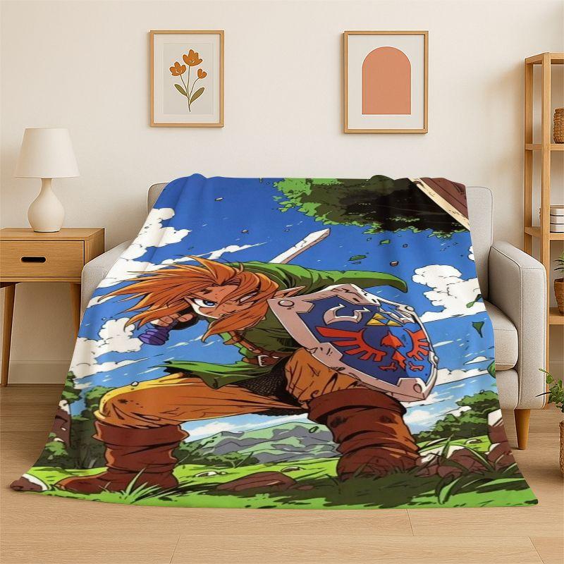 Classic Z-Zelda Cartoon Games Soft Flannel Throw Blanket,Cozy Blanket for Bed,Couch,Sofa,Bedroom,Living Room,Picnic kids Camping