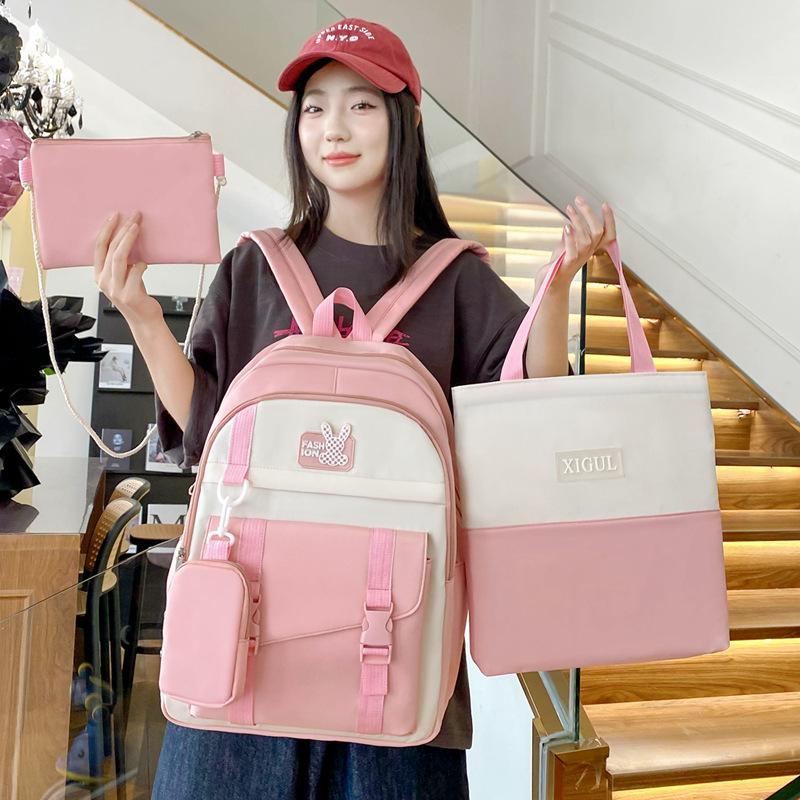 School Bag High School Large Capacity Durable Student Backpack Color Matching High Value Girls Backpack Fashion