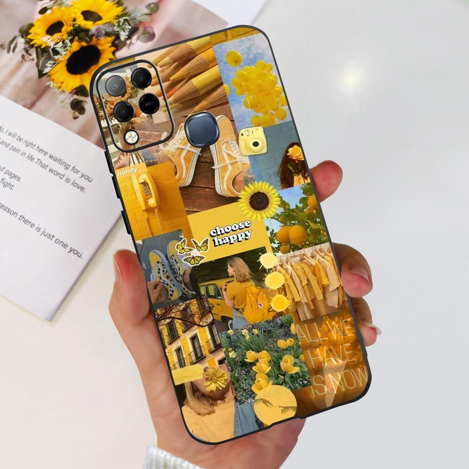 For Infinix Hot 11 G37 4G Case Cover Soft TPU Black Silicone Funda for Infinix Hot11 G37 Infinix X689F Fashion Pattern Bumper