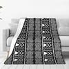 Black and White African Bogolan Tribal Pattern Blankets Flannel Throw Blanket for Home Bedroom Travel Throws Bedspread Quilt