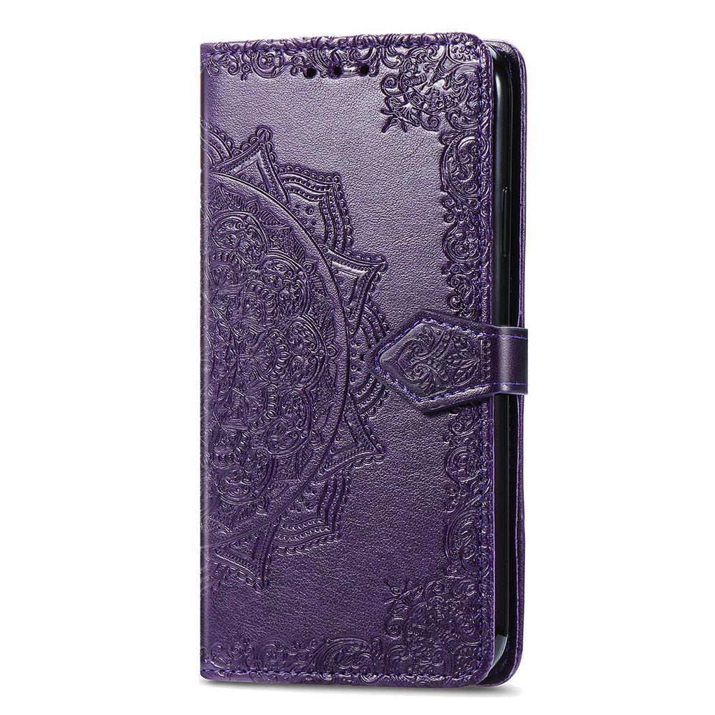 For Motorola Edge 30 Neo 5G/Edge 30 Lite 5G Wallet Stand Phone Cover Embossed Mandala Pattern PU Leather Flip Phone Case