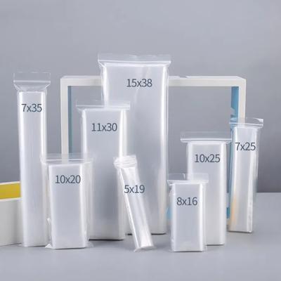 100 szt. Długi Pasek Samozamykający Worek PE 0,2 mm Przezroczysty Wodoodporny Odporny na wilgoć Worek do zamykania Pogrubione Plastikowe Zamykane Torby do Pakowania