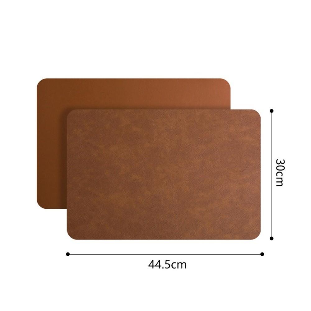 New Washed Square Placemat Double-Sided Wipeable PU Leather Placemats Heat Resistant Kitchen Table Mat Cowhide Pattern Placemat