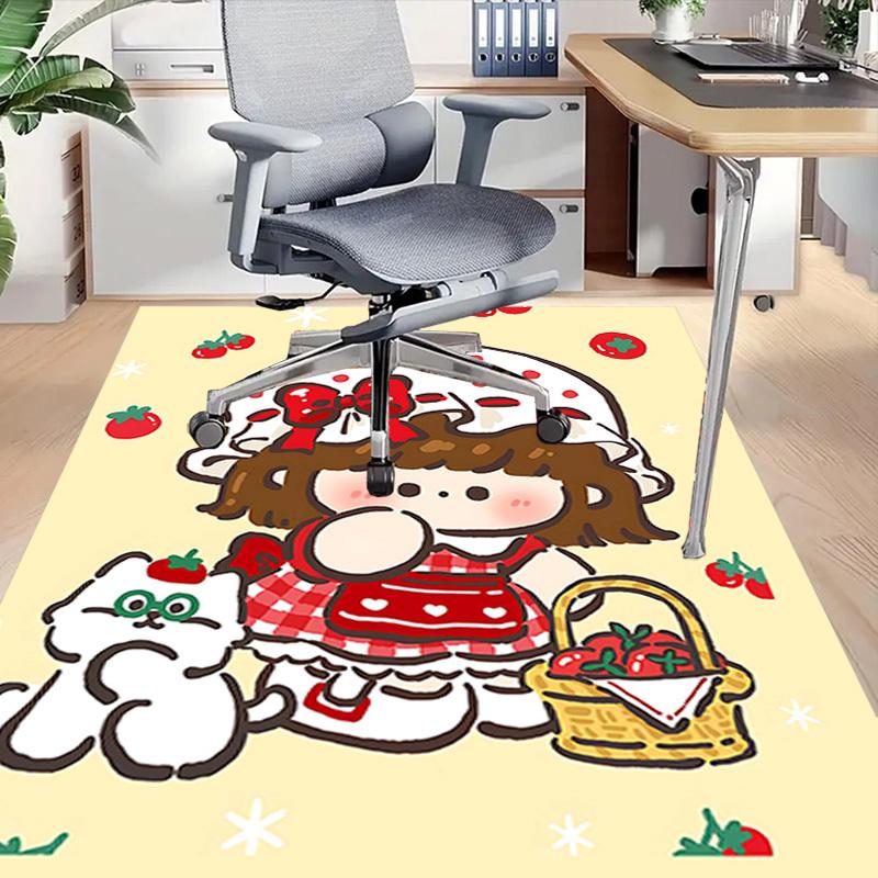 1PC Strawberry Cat Extra Large Non-Slip Floor Carpet, Office, Family, Bedroom, Studio - Large Area Rug Indoor Rugs, Vibrant Colors-A275