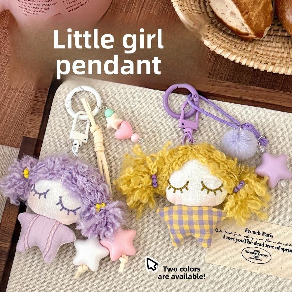 Stuffed Cartoon Bag Pendant Star Car Key Ring Lovely Little Girl Keychain Bag Pendant