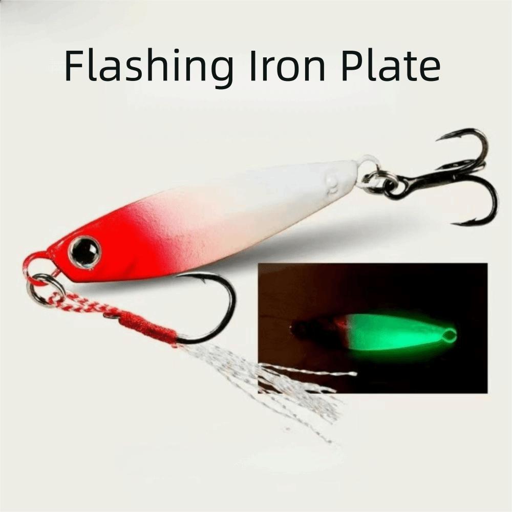 5Pcs 3D Eye Luminous Fishing Lures Hooks Crank Hook Artificial Fishing Bait Set  Beach Boat Fishing