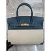 Borsa in Tela Platino con Pelle di Mucca Stampata Litchi Strato Superiore 25-30CM (H02 Tessuto BK)