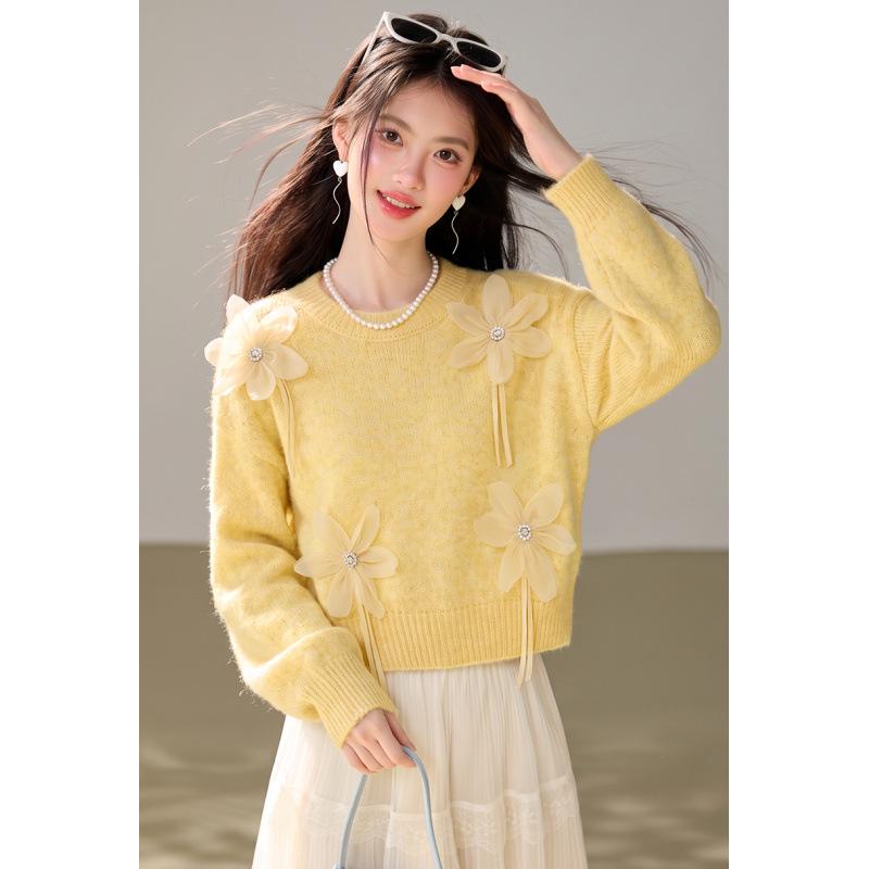2026 Floral Long-Sleeve Anti-Aging Sweater