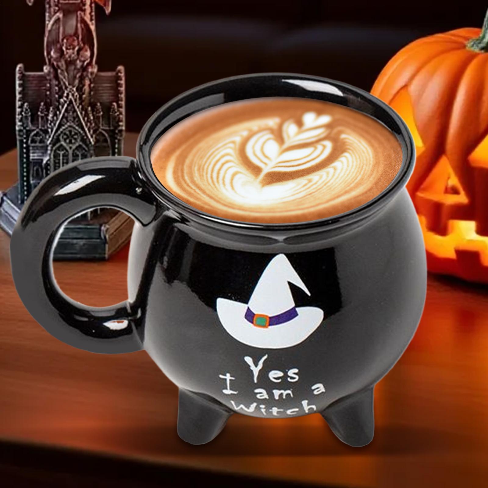 

Cauldron Mug Halloween Witch Brew Mugs Beverage Cups Spooky Drinkware for Hot Cold Drink Tea Latte Juice Tabletop Kitchen Office Standard
