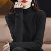 Womens Loose Fit Half Turtleneck Knit Sweater Soft Acrylic Blend Warm Layering Top Winter