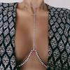 European And American Novel Splicing Curved Rhinestone Chest, Party Full Of Diamonds Sexy Body Chain Body Chain Women'S Body Chain