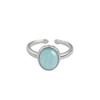 2024 Elegant Sky Blue Oval Zircon Open Ring for Women - Adjustable Light Luxury Temperament Index Finger Jewelry