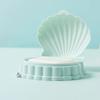 1pc Shell-Shaped Soap Box with Flip Lid, Cute Seashell Design, Drainage Holes & Snap-Fit Cover, Decorative Bathroom Organizer