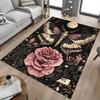 1pc Butterfly Rose Carpet Anti Slip Polyester Floor Mat for office.Bedroom