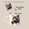 Individuelle Fototasse Personalisierte Haustier HUND Katze Fotos Tasse 12oz Emaille Großhandel Kaffeetasse Milch Tassen Überraschungsgeschenk