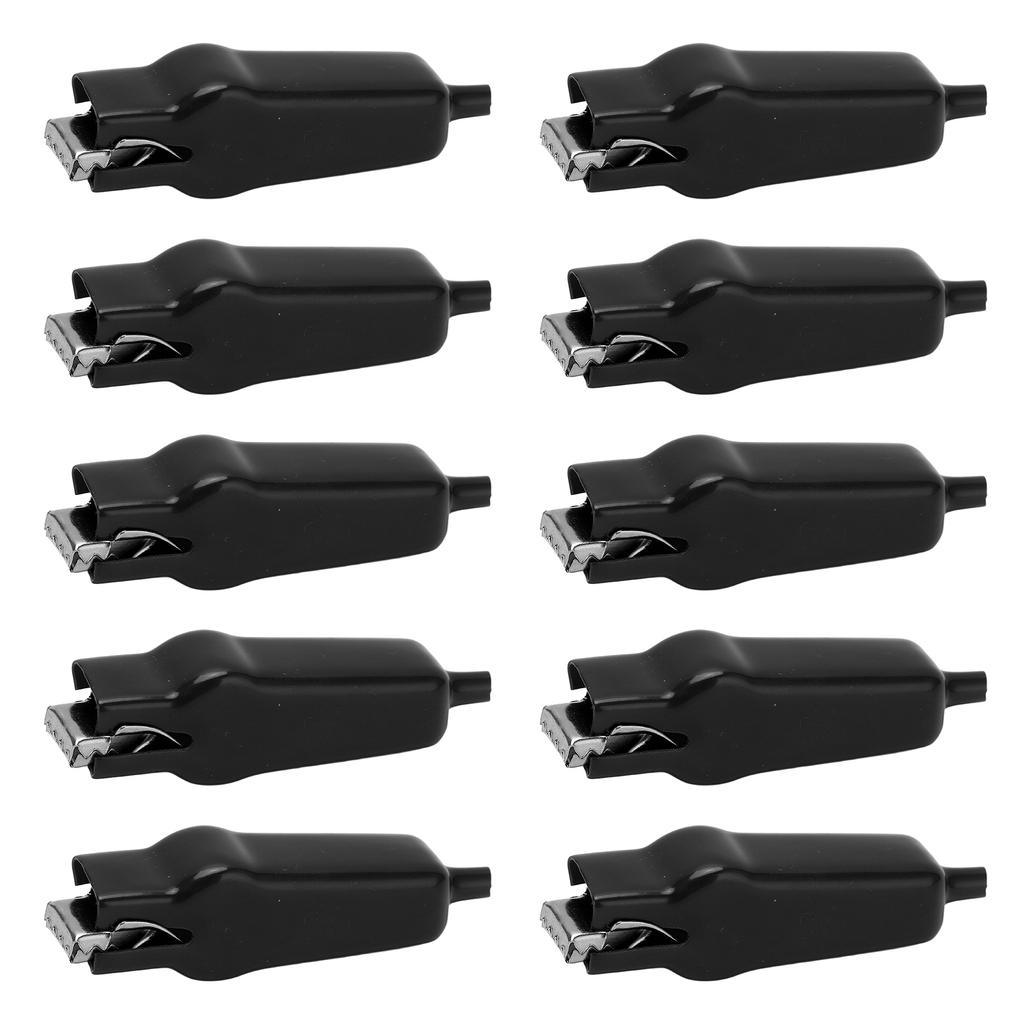 10pcs Battery Clamps 20A Large Opening Strong Bite Force Electric Wire Clips Connectors for Electrical DevicesBlack