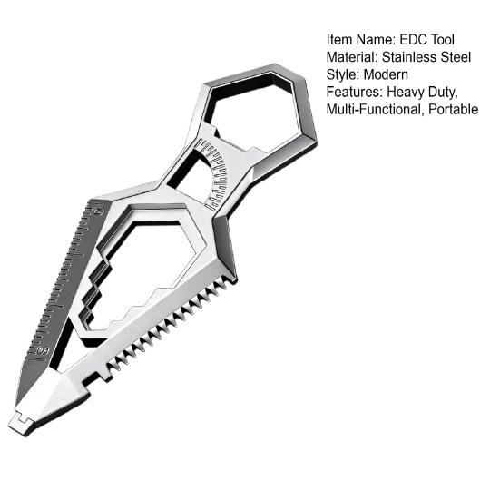 1/2Pcs Stainless Steel 9-in-1 Keychain Portable Bottle Opener Protractor Ruler Screwdriver Wrench Lever Multi-Functional Pocket