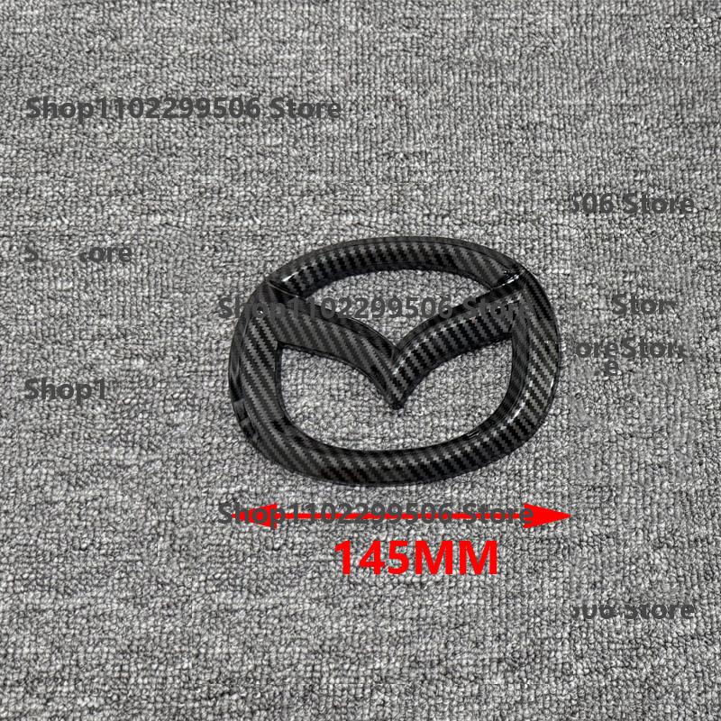 Car Front Grille Badge Trunk Emblem For NEW Mazda 3 Axela 2014 15 16 17-2025 black Carbon fiber Head Rear Body Decal Accessories k1