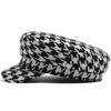 Visgraat Baret Nieuwsjongenspet Dames Vintage Geruit Bakkerspet Casual Vizier Platte Petten Dames Voor 56-58cm Hoofdomtrek