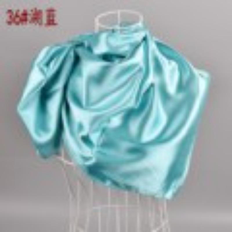 Selected solid color imitation silk generous silk scarf, women's silk scarf 90 * 90 color diced versatile scarf