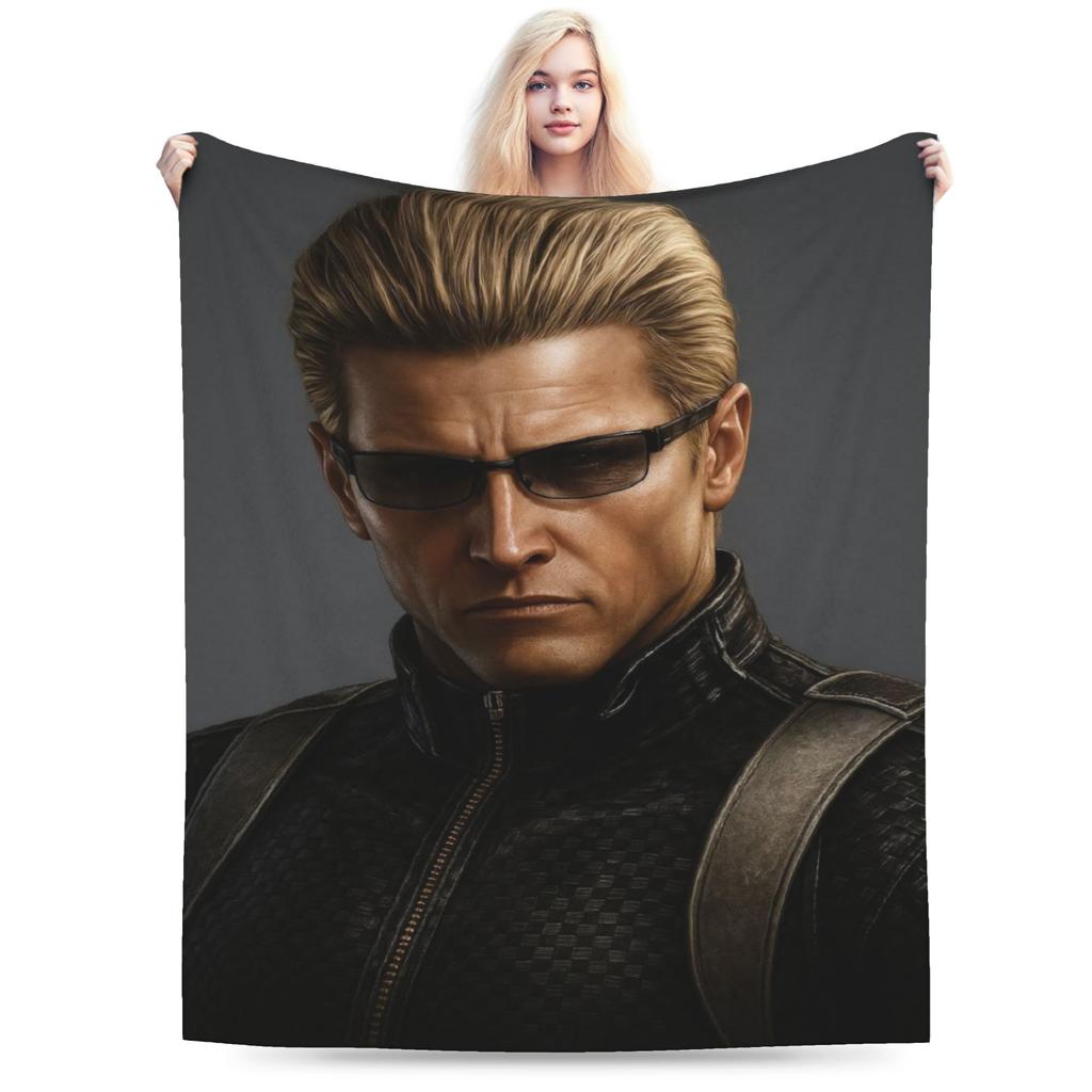 Y2K Albert Wesker Deky Super Měkký Flanel Pohodlná Přehozová Deka Lze Prát v Pračce