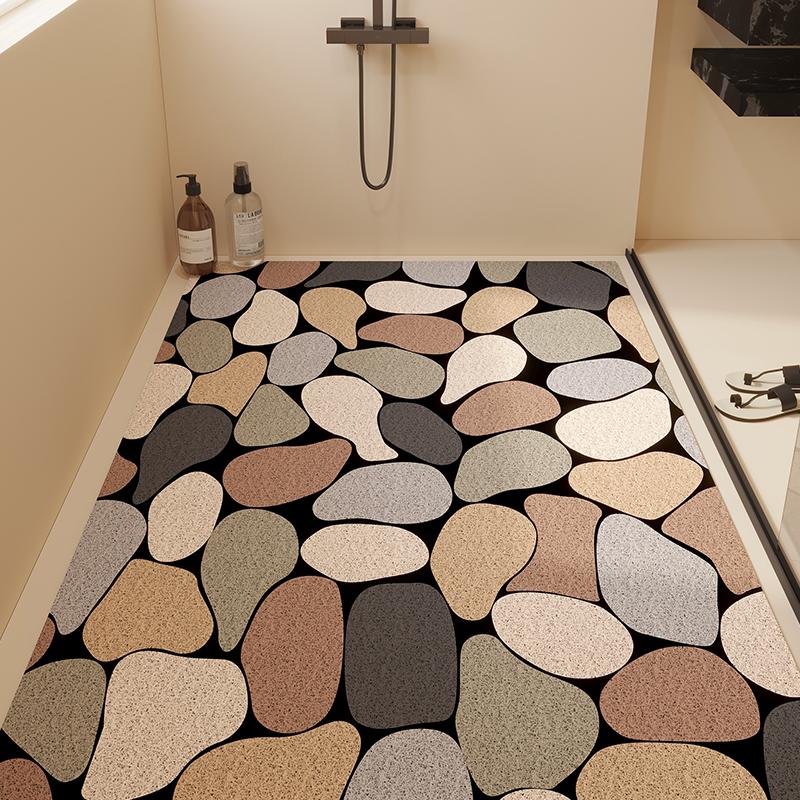 Bathroom Non-Slip Mat Can Be Cut Silk Ring Toilet Floor Mat Hollow Anti-Drop Drain Mat Children'S Shower Bath Foot Mat