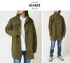 Arcade M65 Military Field Half Coat with Drawcord and Stand Spring Size Khaki Men's Jacket, M-65 Jacket, Collar, Outerwear, M,