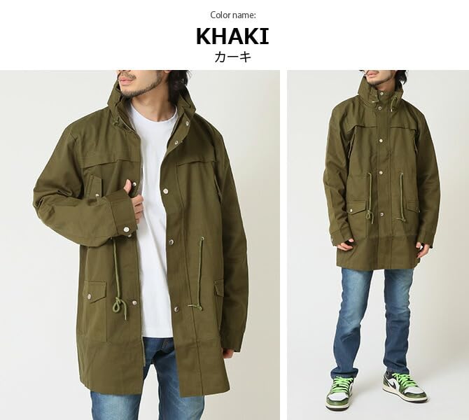 Arcade M65 Military Field Half Coat with Drawcord and Stand Spring Size Khaki Men's Jacket, M-65 Jacket, Collar, Outerwear, M,