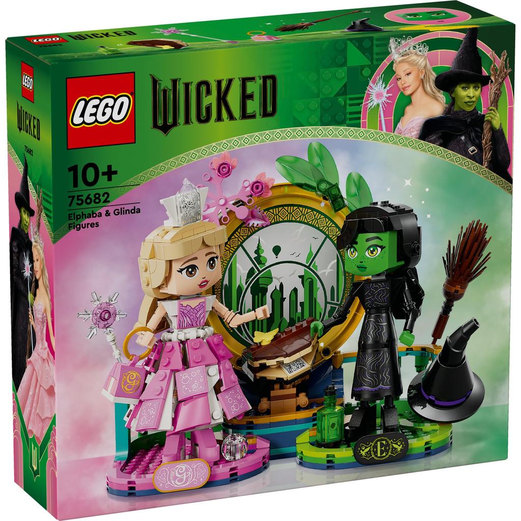 LEGO Wicked Elphaba & Glinda Figures, Toy, Birthday Gift, Building Blocks, for Girls and Boys, Ages 10, 11, and 12, Pretend Play, Pretend Play, 75682