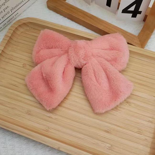 Warm Imitation Mink Fleece Hairpin Plush Big Bow Hairpin Top Clip Spring Clip Hair Accessories Headdress