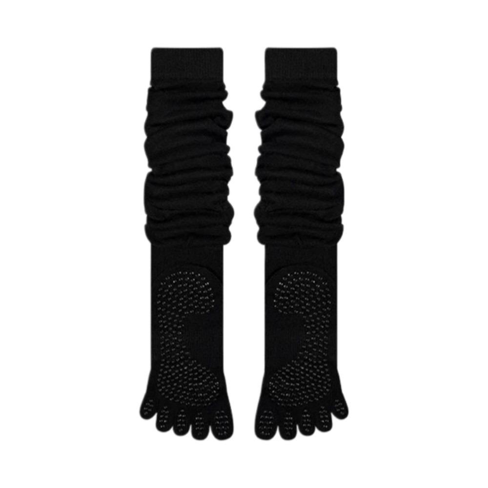

Split Toe Five Finger Yoga Socks Cotton Over Knee Socks Comfortable Grips Pilates Socks Sports чёрный