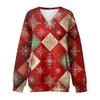 Women's Casual And Fashionable Christmas Print Long-Sleeved Top