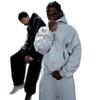 Womens Hooded Oversized Sweatshirt With Embroidered Lettering Streetwear Long Sleeve Casual Top